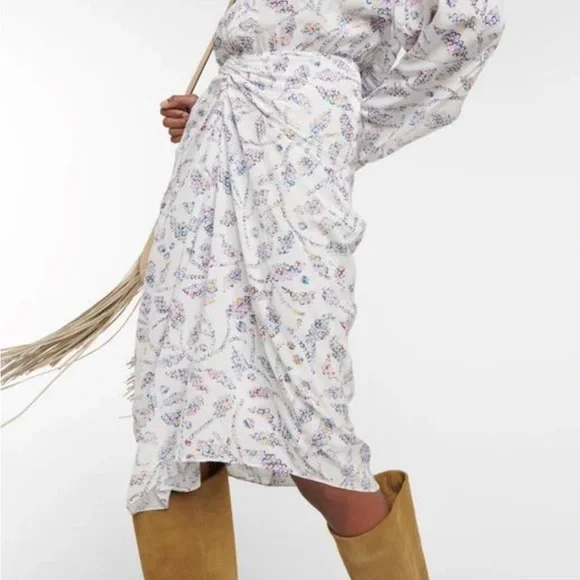 Women's White Danalia Printed Jersey Midi Dress - Picture 4 of 5